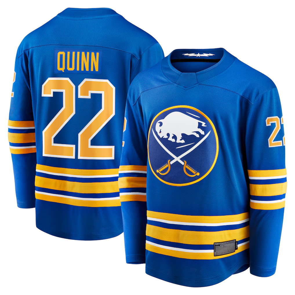 Pouc B.Sabres #22 Jack Quinn Royal Home Breakaway Stitched Jerseys
