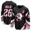 Pouc B.Sabres #26 Rasmus Dahlin Black Alternate Captain Patch Breakaway Stitched Jerseys