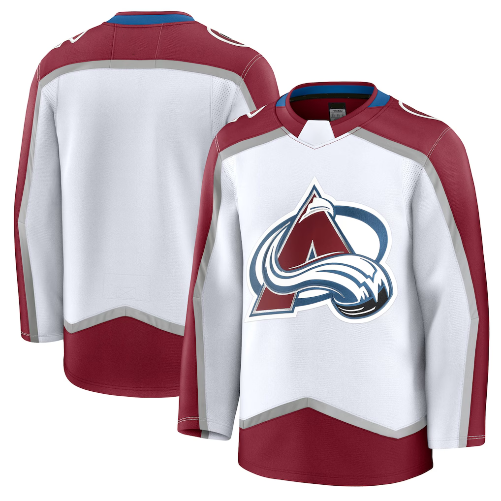 Pouc C.Avalanche White Away Premium Jerseys