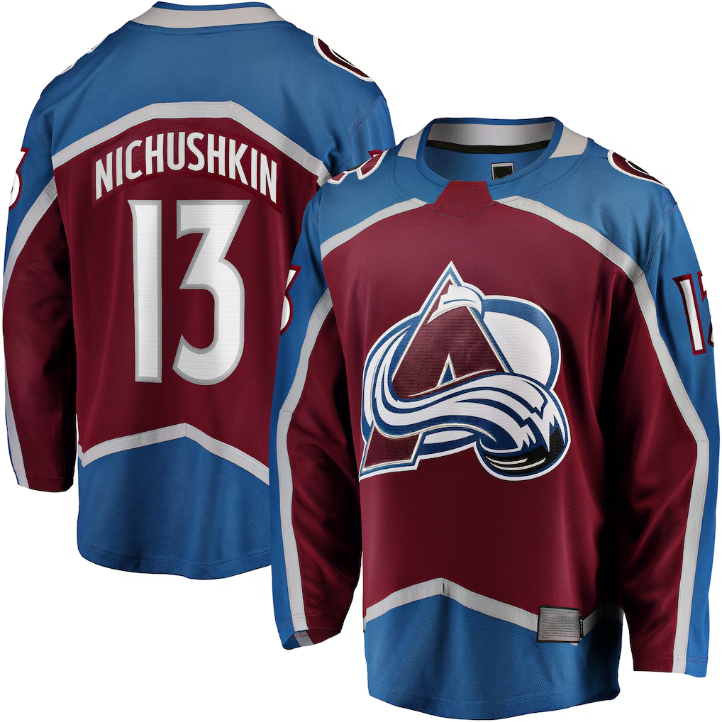 Pouc C.Avalanche #13 Valeri Nichushkin Burgundy Breakaway Player Jerseys