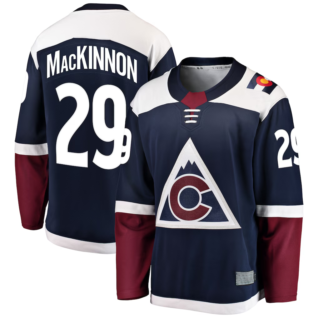 Pouc C.Avalanche #29 Nathan MacKinnon Navy Breakaway Jerseys