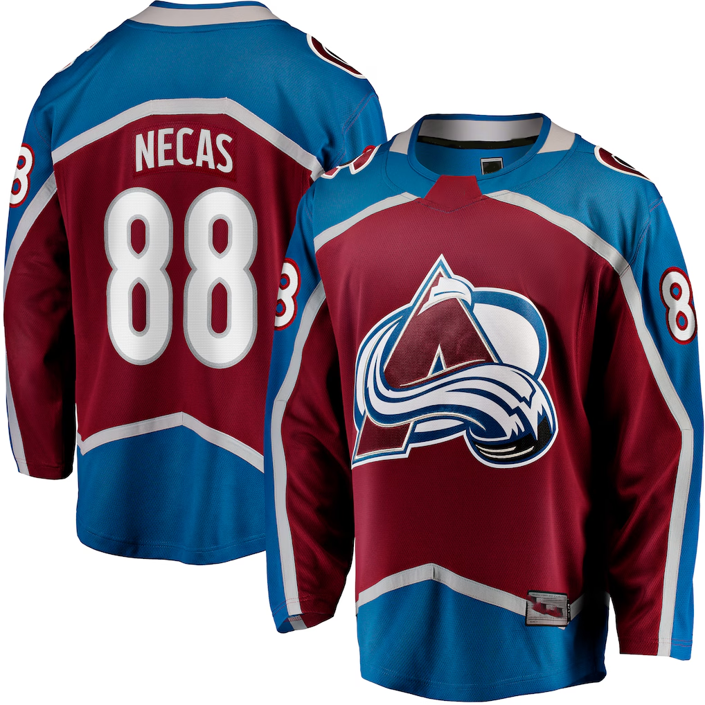 Pouc C.Avalanche #88 Martin Necas Burgundy Breakaway Player Jerseys