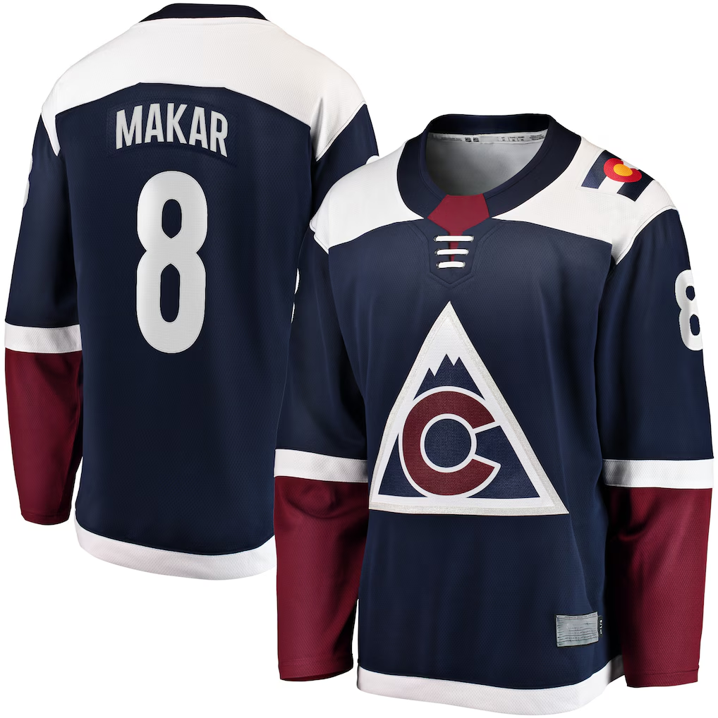 Pouc C.Avalanche #8 Cale Makar Navy Breakaway Jerseys