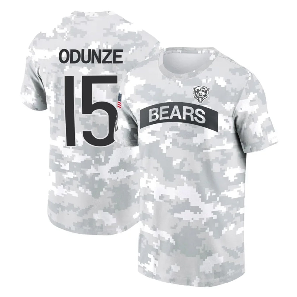 Pouc C.Bears #15 Rome Odunze Player Arctic Camo Salute to Service Performance T-Shirt Limited Stitched Jerseys