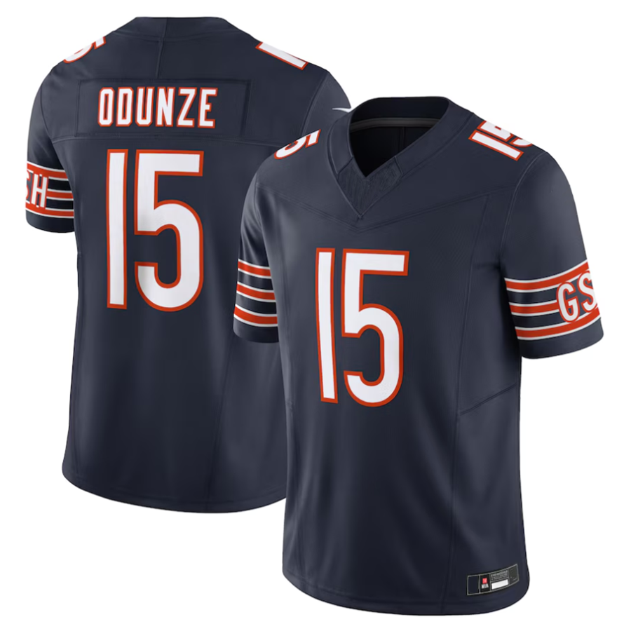 Pouc C.Bears #15 Rome Odunze Player Navy Vapor F.U.S.E. Limited Stitched  Jerseys