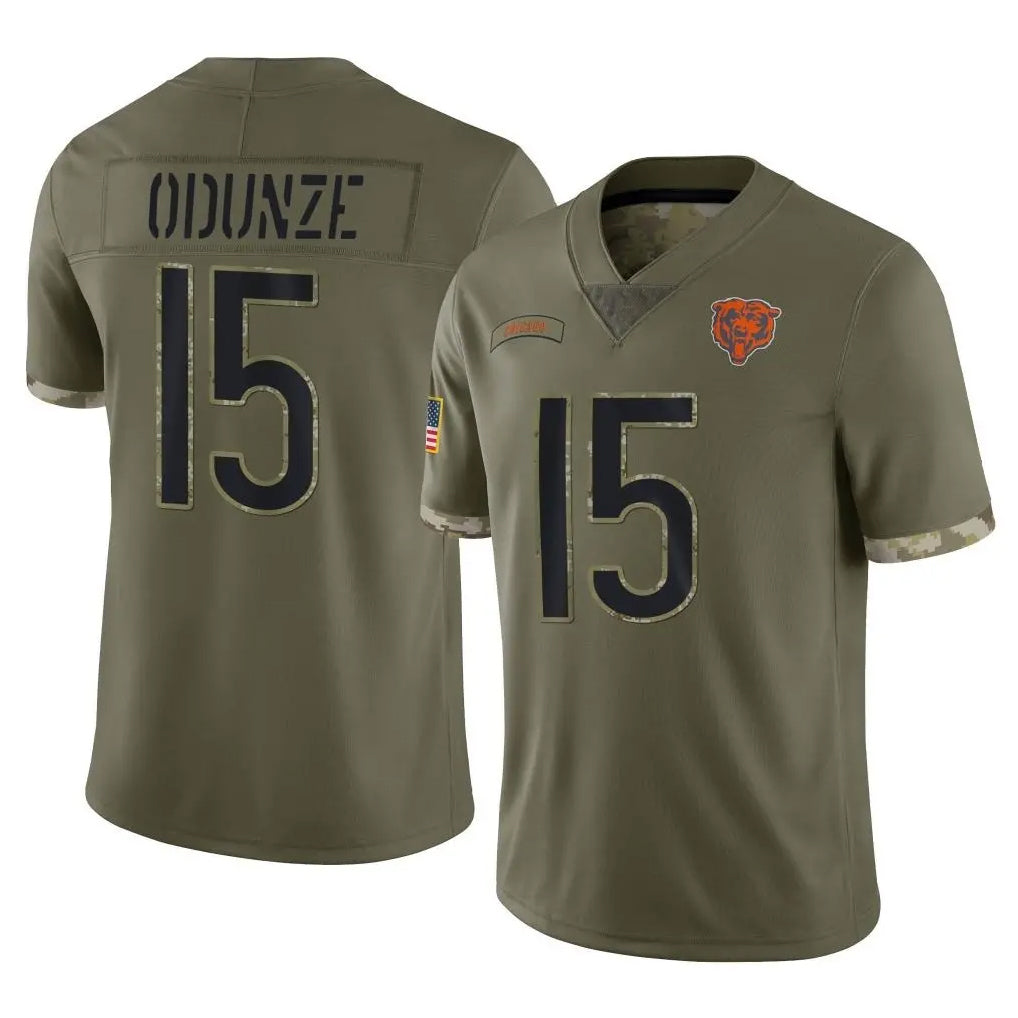 Pouc C.Bears #15 Rome Odunze Player Olive Salute to Service Limited Game Stitched Jerseys