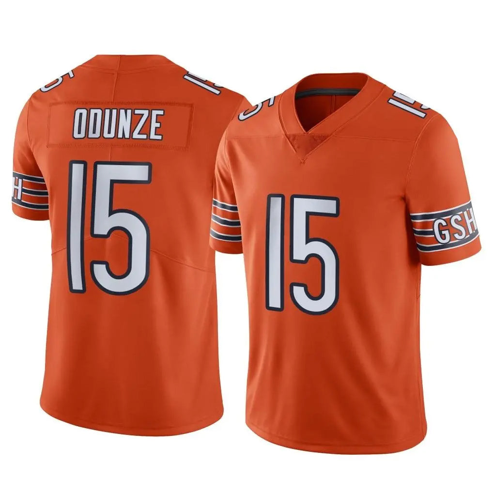 Pouc C.Bears #15 Rome Odunze Player Orange Alternate Vapor Limited Home Game Stitched Jerseys