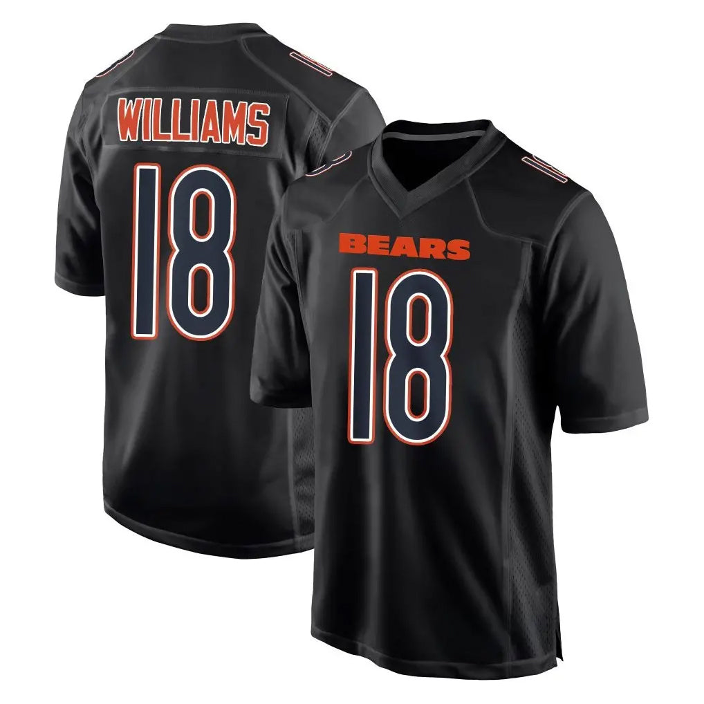 Pouc C.Bears #18 Caleb Williams Player Carbon Black Fashion Game Stitched Jerseys