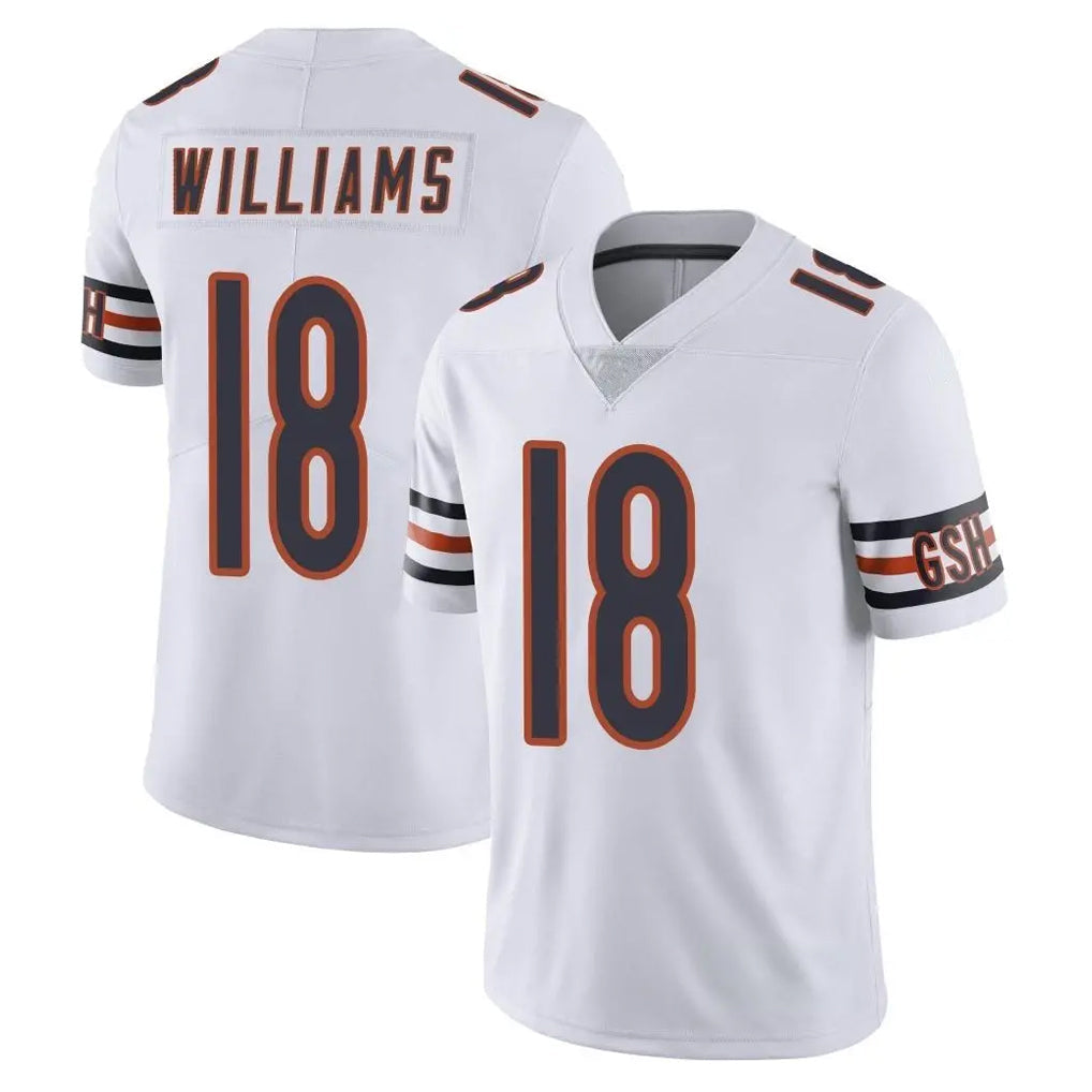 Pouc C.Bears #18 Caleb Williams Player White Vapor Untouchable Limited Home Game Stitched Jerseys