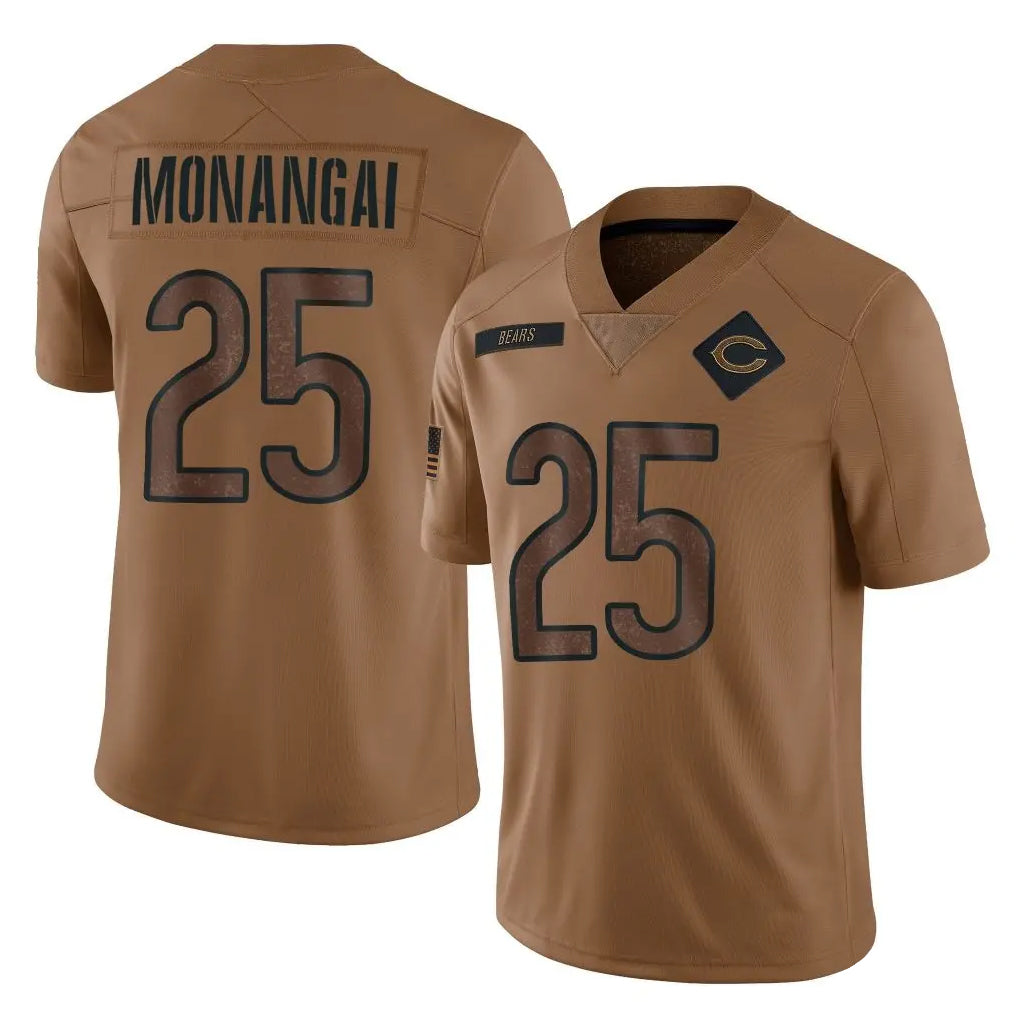 Pouc C.Bears #25 Kyle Monangai Player Brown Salute to Service Limited Stitched Jerseys
