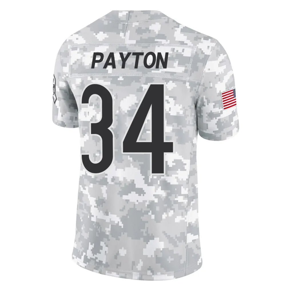 Pouc C.Bears #34 Walter Payton Player Arctic Camo Salute to Service Limited Stitched Jerseys