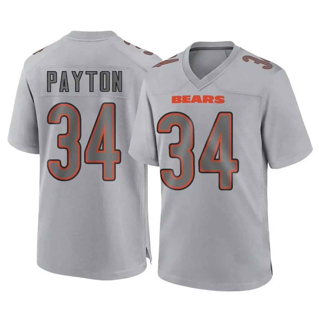 Pouc C.Bears #34 Walter Payton Player Gray Atmosphere Fashion Game Stitched Jerseys