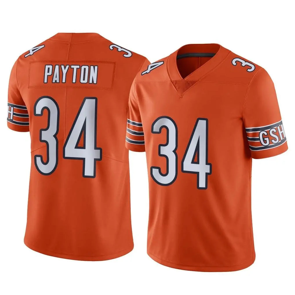Pouc C.Bears #34 Walter Payton Player Orange Alternate Vapor Limited Home Game Stitched Jerseys