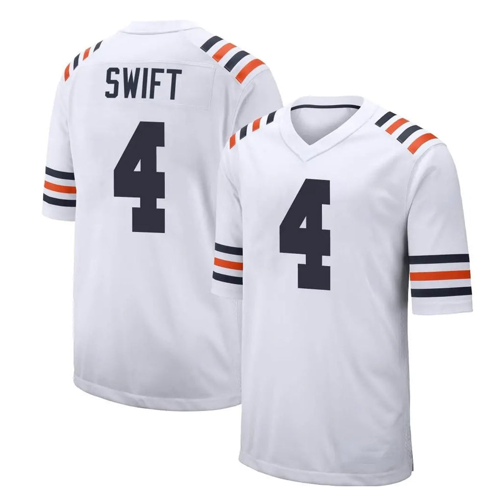 Pouc C.Bears #4 D'Andre Swift Player White Classic Home Game Stitched Jerseys