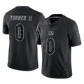Pouc C.Bengals #0 DJ Turner II Player Black Reflective Limited Game Stitched Jerseys