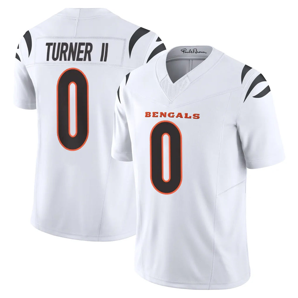 Pouc C.Bengals #0 DJ Turner II Player White Vapor F.U.S.E. Limited Home Game Stitched Jerseys