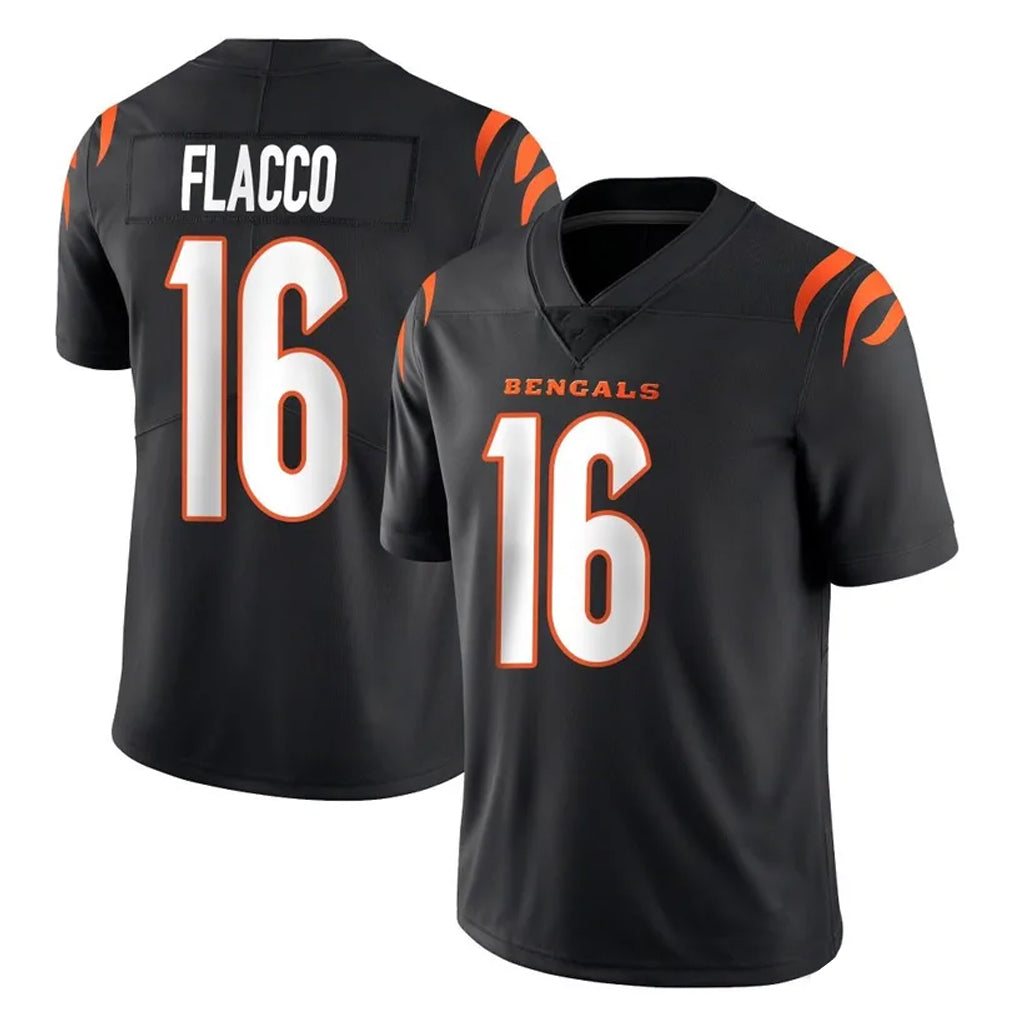 Pouc C.Bengals #16 Joe Flacco Player Black Vapor Untouchable Limited Home Game Stitched Jerseys
