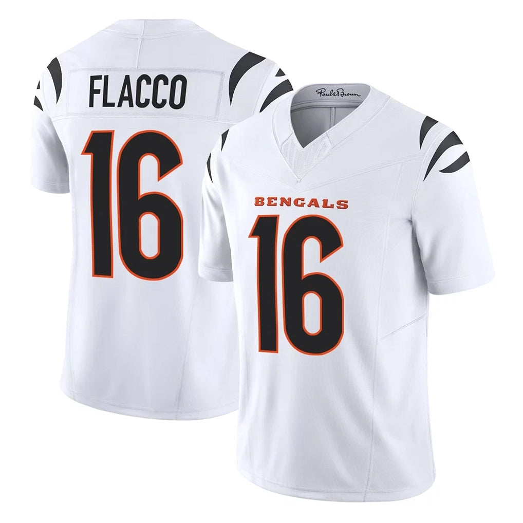 Pouc C.Bengals #16 Joe Flacco Player White Vapor F.U.S.E. Limited Home Game Stitched Jerseys