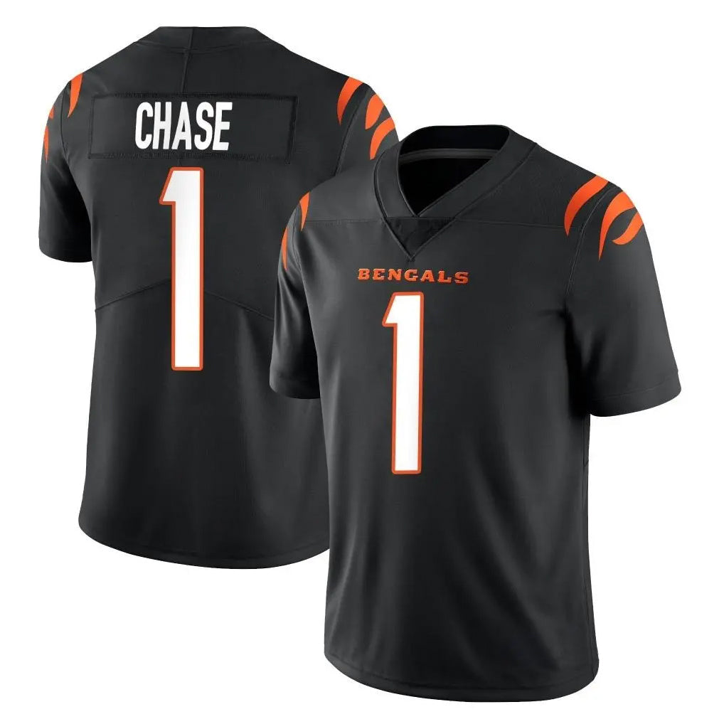 Pouc C.Bengals #1 Ja'Marr Chase Player Black Vapor Untouchable Limited Home Game Stitched Jerseys