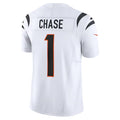Pouc C.Bengals #1 Ja'Marr Chase Player White Vapor F.U.S.E. Limited Stitched Jerseys