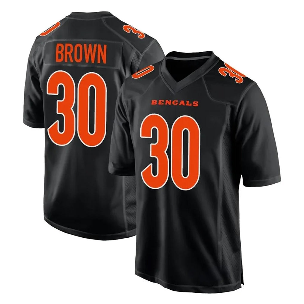 Pouc C.Bengals #30 Chase Brown Player Black Fashion Game Stitched Jerseys