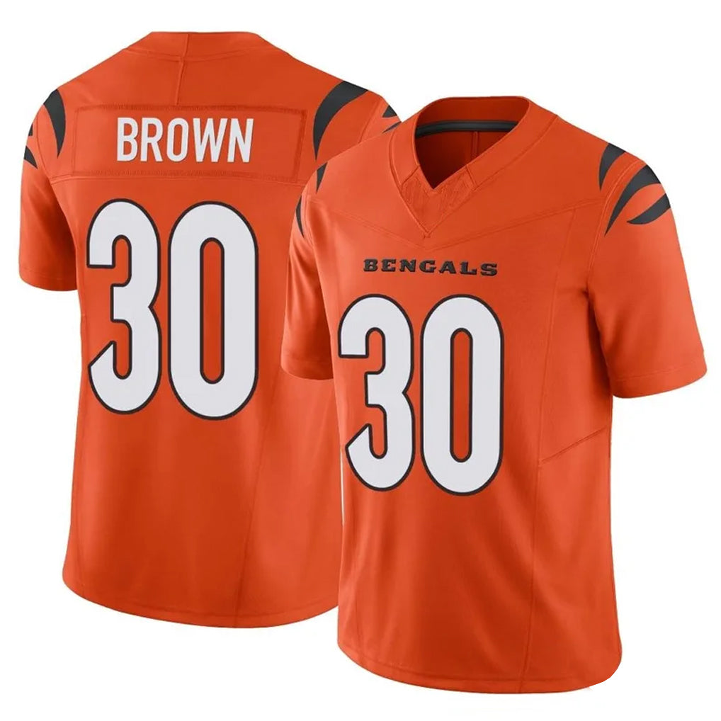Pouc C.Bengals #30 Chase Brown Player Orange Vapor F.U.S.E. Limited Home Game Stitched Jerseys