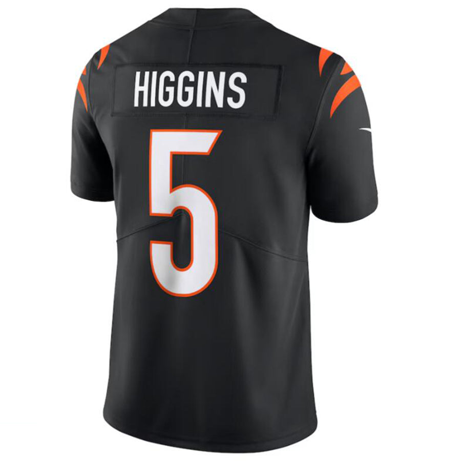 Pouc C.Bengals #5 Tee Higgins Black Vapor Untouchable Limited Jersey American Stitched Jersey