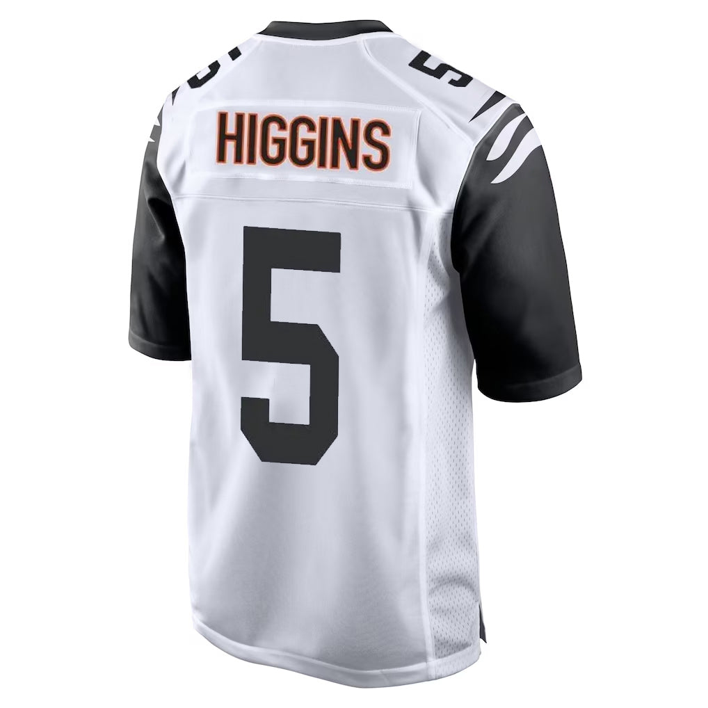 Pouc C.Bengals #5 Tee Higgins Player White Alternate Home Game Stitched Jerseys