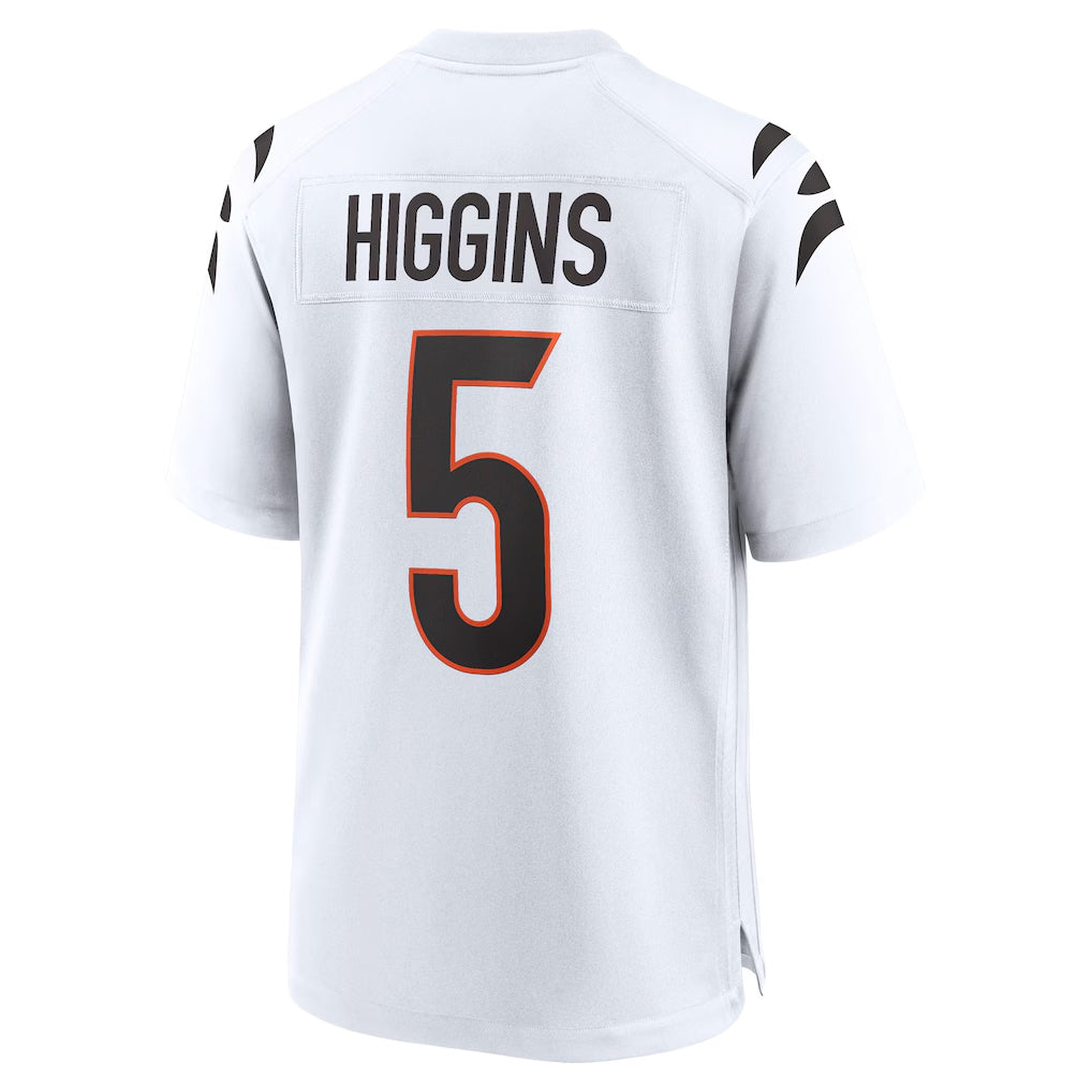 Pouc C.Bengals #5 Tee Higgins Player White Home Game Stitched Jerseys