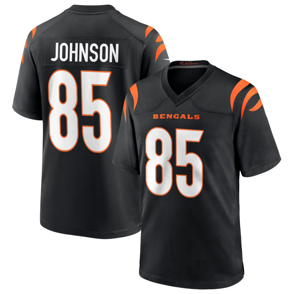 Pouc C.Bengals #85 Chad Johnson Player Black Home Game Stitched Jerseys