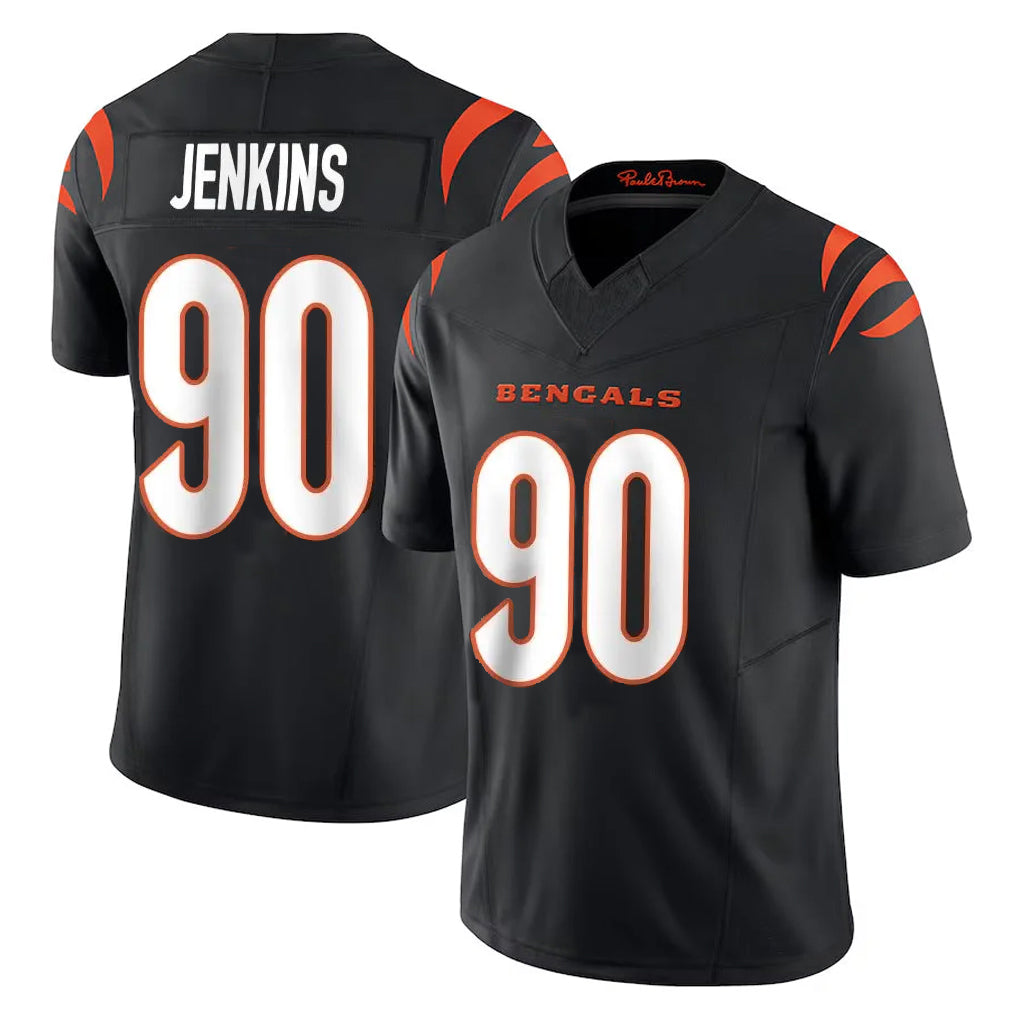 Pouc C.Bengals #90 Kris Jenkins Jr Player Black Vapor F.U.S.E. Limited Home Game Stitched Jerseys