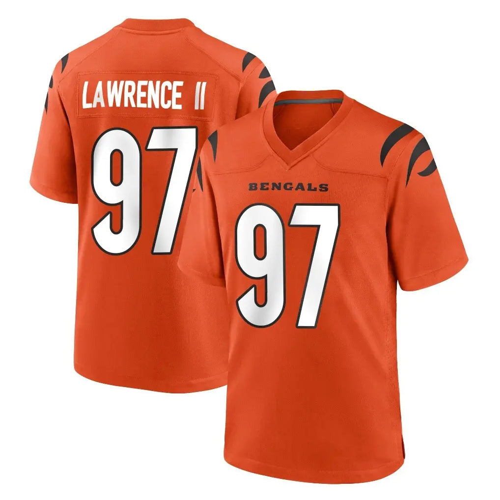 Pouc C.Bengals #97 Dexter Lawrence II Player Orange Home Game Stitched Jerseys