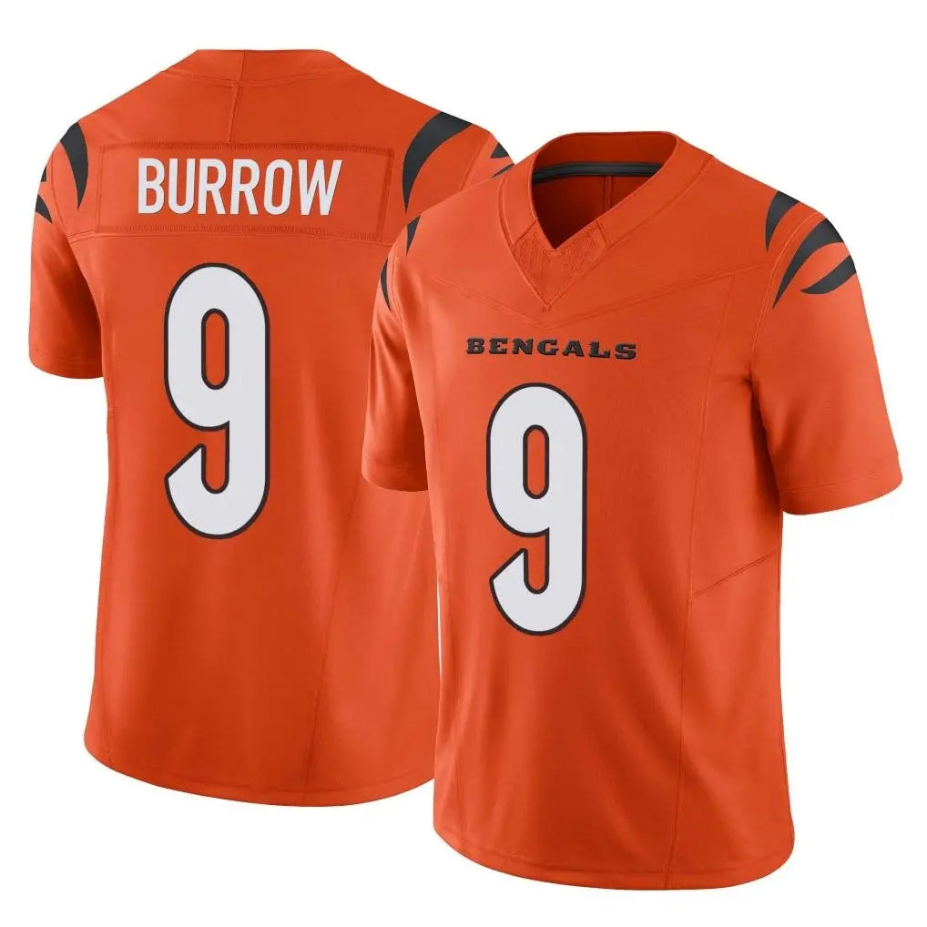 Pouc C.Bengals #9 Joe Burrow Player Orange Vapor F.U.S.E. Limited Home Game Stitched Jerseys