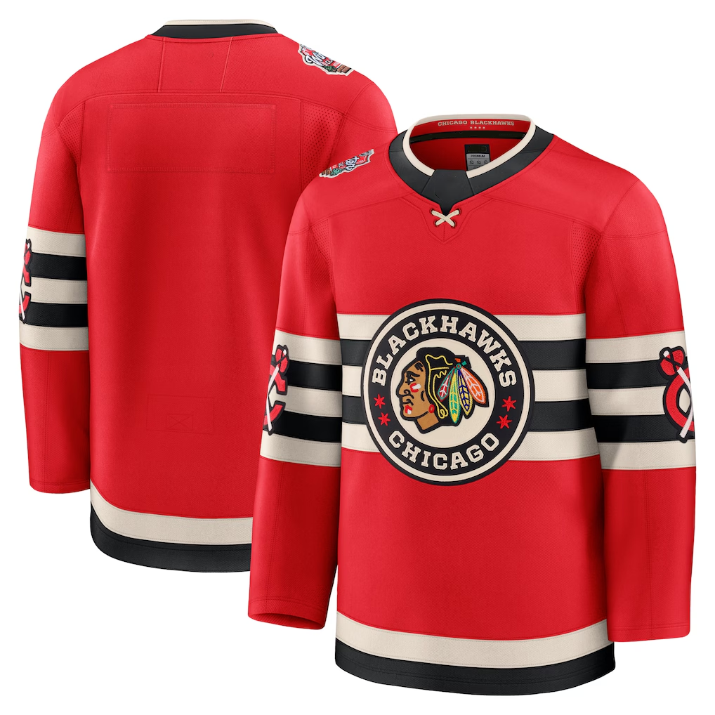 Pouc C.Blackhawks Red 2025 Winter Classic Premium Jerseys