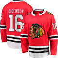 Pouc C.Blackhawks #16 Jason Dickinson Red Home Breakaway Jerseys