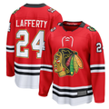Pouc C.Blackhawks #24 Sam Lafferty Red Centennial Breakaway Player Jerseys