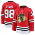 Pouc C.Blackhawks #98 Connor Bedard Red Centennial Premium Player Jerseys