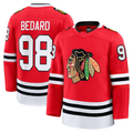 Pouc C.Blackhawks #98 Connor Bedard Red Home Premium Jerseys