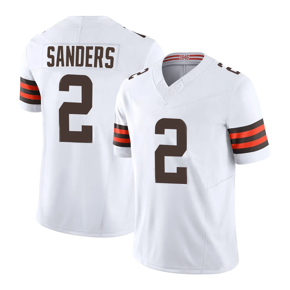 Pouc C.Browns #2 Shedeur Sanders Player White Vapor F.U.S.E. Limited Home Game Stitched Jerseys