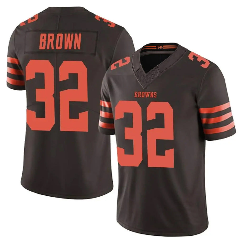 Pouc C.Browns #32 Jim Brown Player Brown Limited Vapor F.U.S.E. Alternate Game Stitched Jerseys