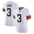 Pouc C.Browns #3 Jerry Jeudy Player White Vapor Untouchable Limited Home Game Stitched Jerseys