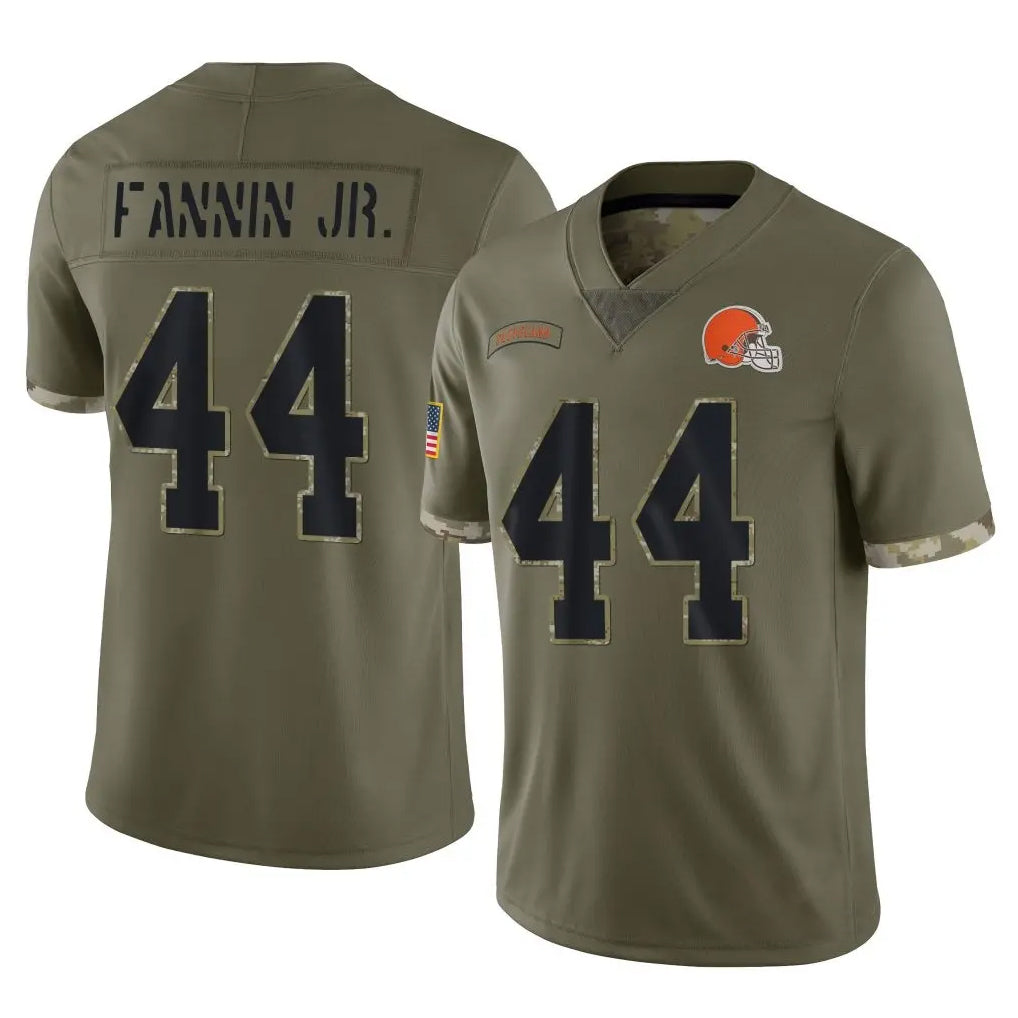 Pouc C.Browns #44 Harold Fannin Jr. Player Olive Salute to Service Limited Game Stitched Jerseys