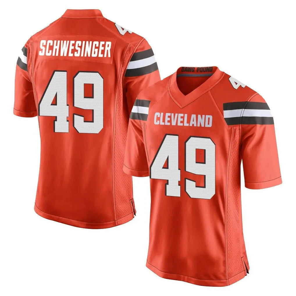 Pouc C.Browns #49 Carson Schwesinger Player Orange Vapor Limited Home Game Stitched Jerseys