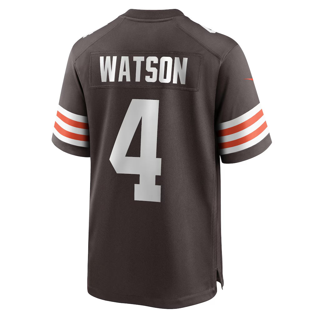 Pouc C.Browns #4 Deshaun Watson Brown Game Stitched Jerseys