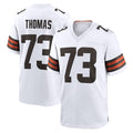 Pouc C.Browns #73 Joe Thomas Player White Home Game Stitched Jerseys