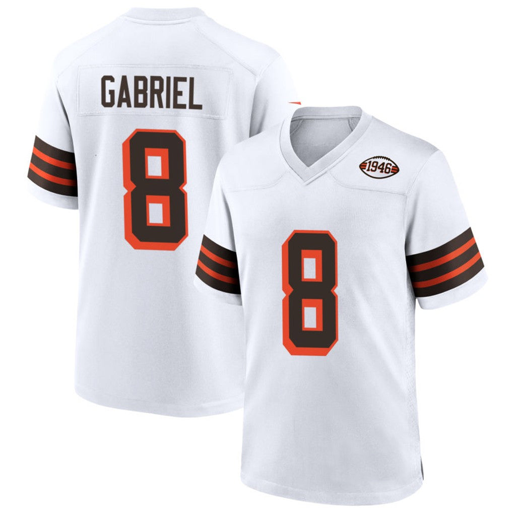 Pouc C.Browns #8 Dillon Gabriel Player White 1946 Collection Alternate Stitched Jerseys