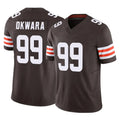 Pouc C.Browns #99 Julian Okwara Player Brown Vapor F.U.S.E. Limited Home Game Stitched Jerseys