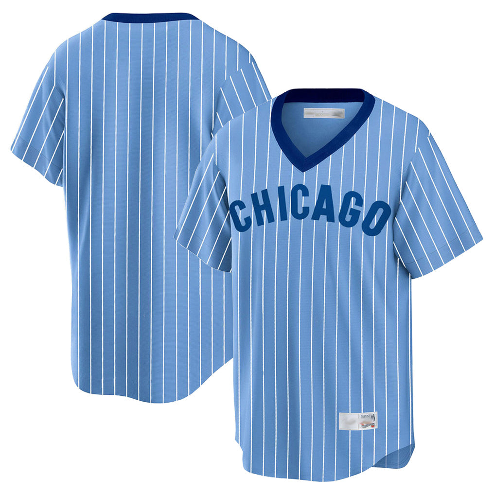 Pouc C.Cubs Blue T-shirt Cooperstown Collection Limited Blank Player Stitched Jerseys