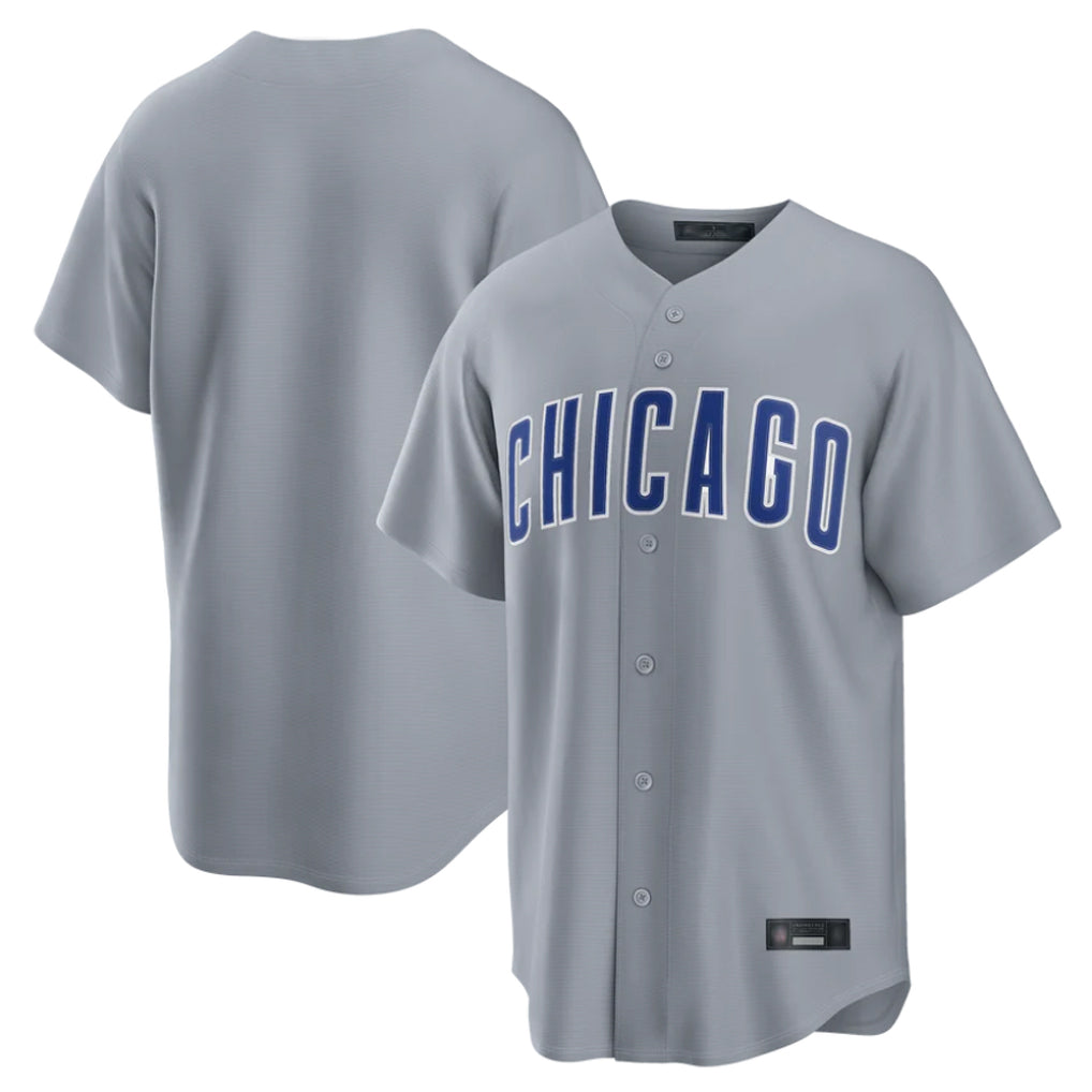 Pouc C.Cubs Gray Game Home Blank Player Stitched Jerseys