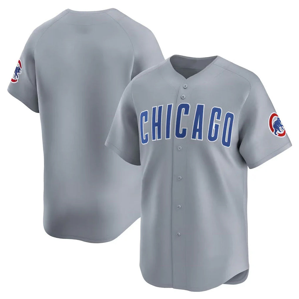 Pouc C.Cubs Gray Road Limited Home Game Blank Player Stitched Jerseys